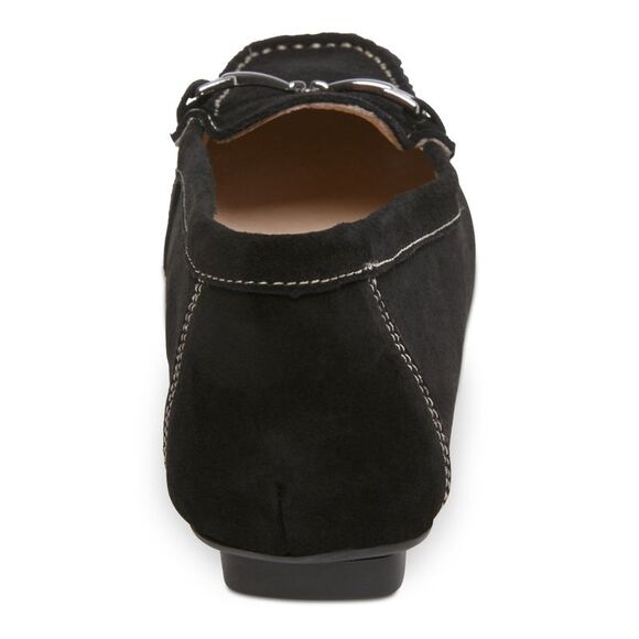 AQUA COLLEGE Womens Black Moccasin-Darrah Slip On Leather Loafers Shoes 8.5 M - Picture 2 of 2